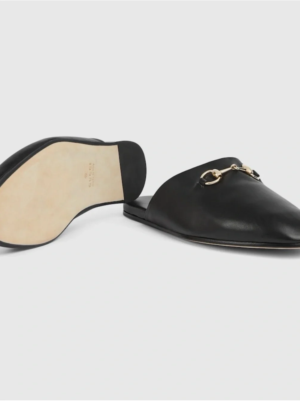 Gucci Black Leather Mule with Horsebit